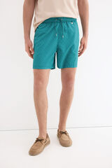 Pedro del Hierro Micro geometric print swimwear Turquoise