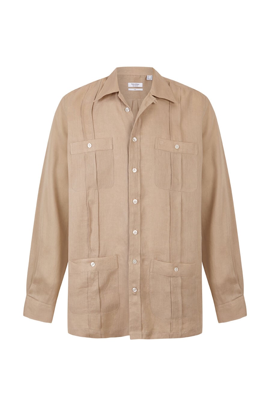 Pedro del Hierro Linen Guayabera shirt Beige