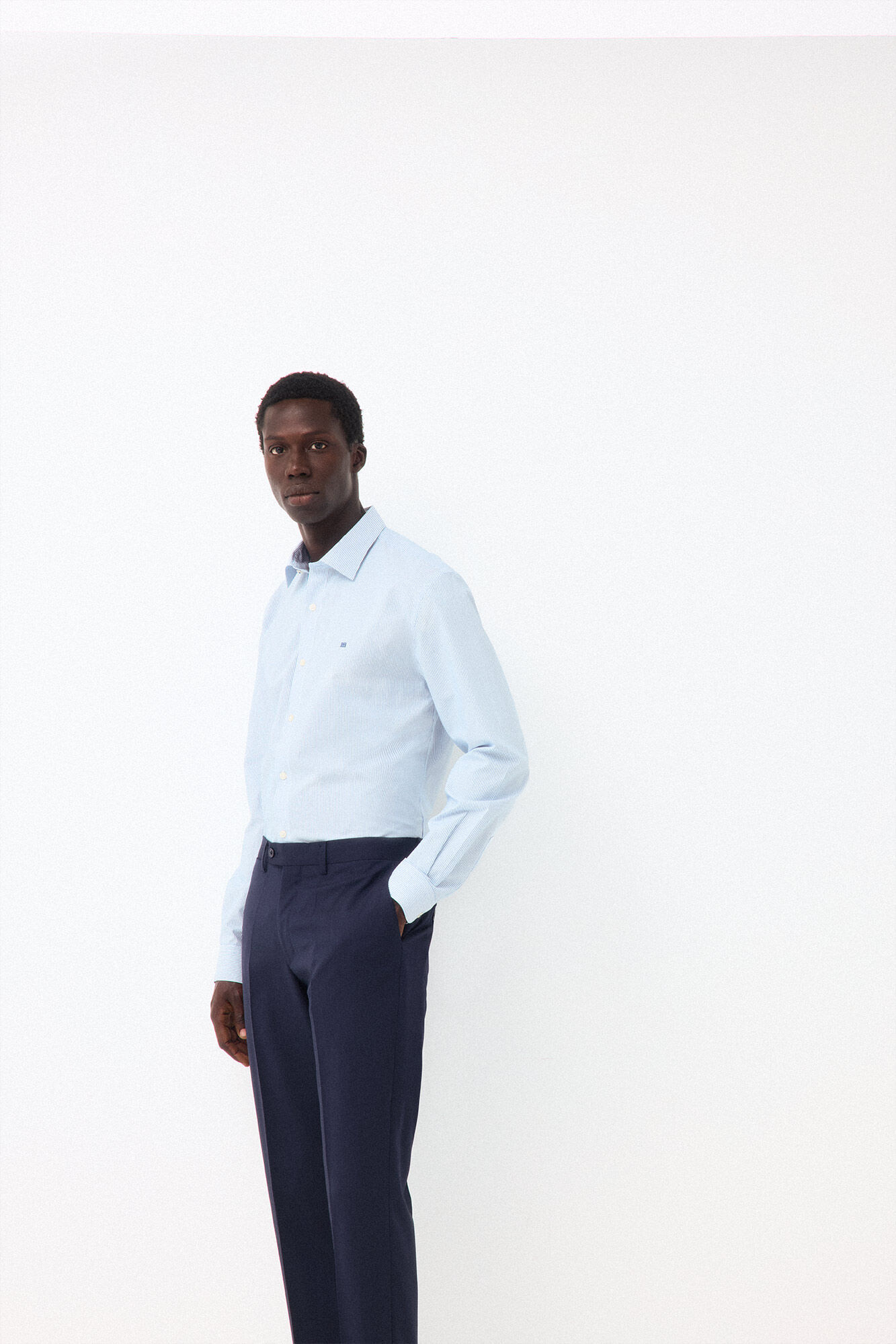 Pedro del Hierro Striped non-iron + anti-stain slim fit dress shirt