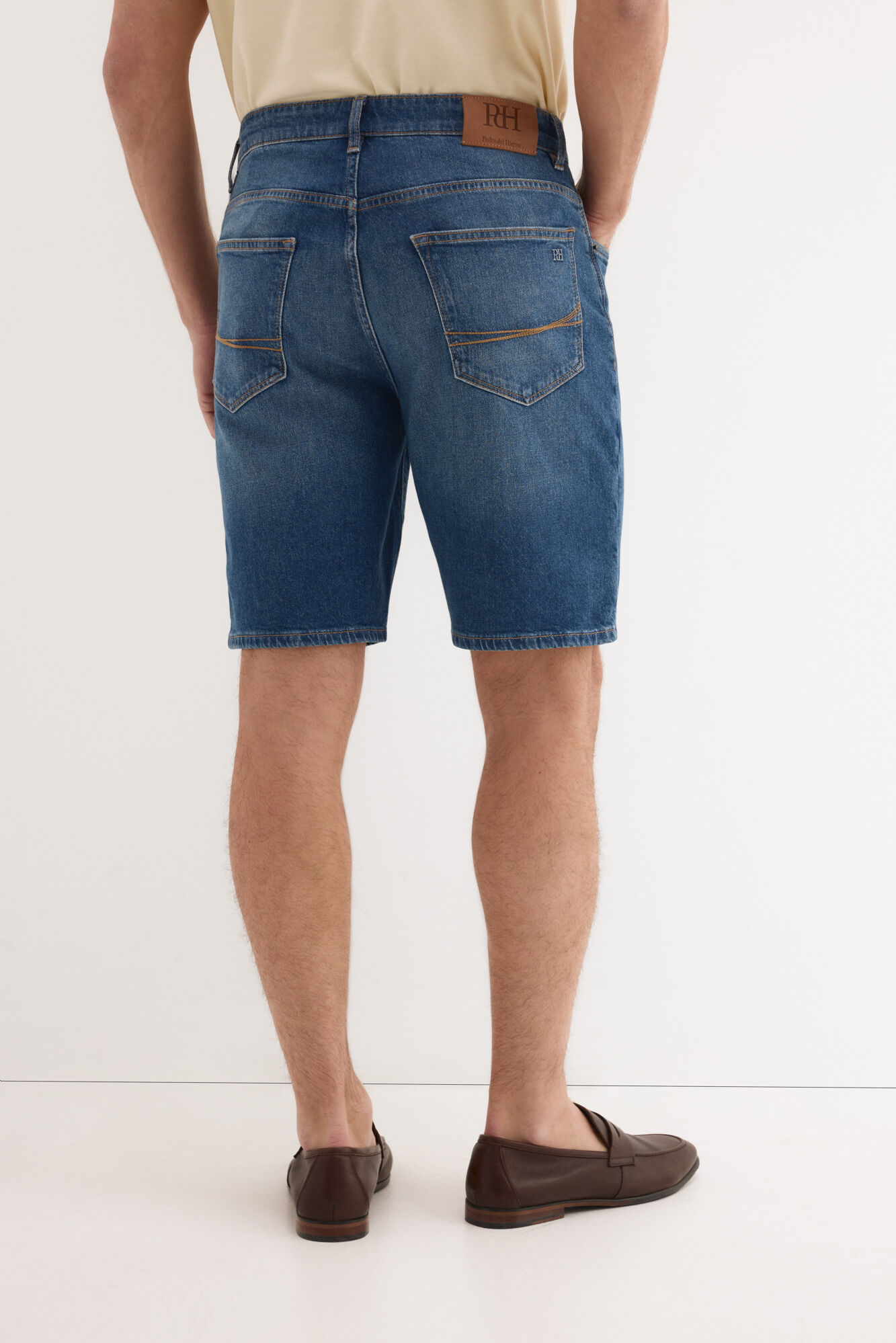 Pedro del Hierro Regular fit 5 pocket Bermuda shorts Blue