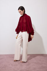 Pedro del Hierro Plain ruffled cape Burgundy