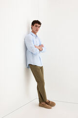 Pedro del Hierro Plain linen shirt Blue