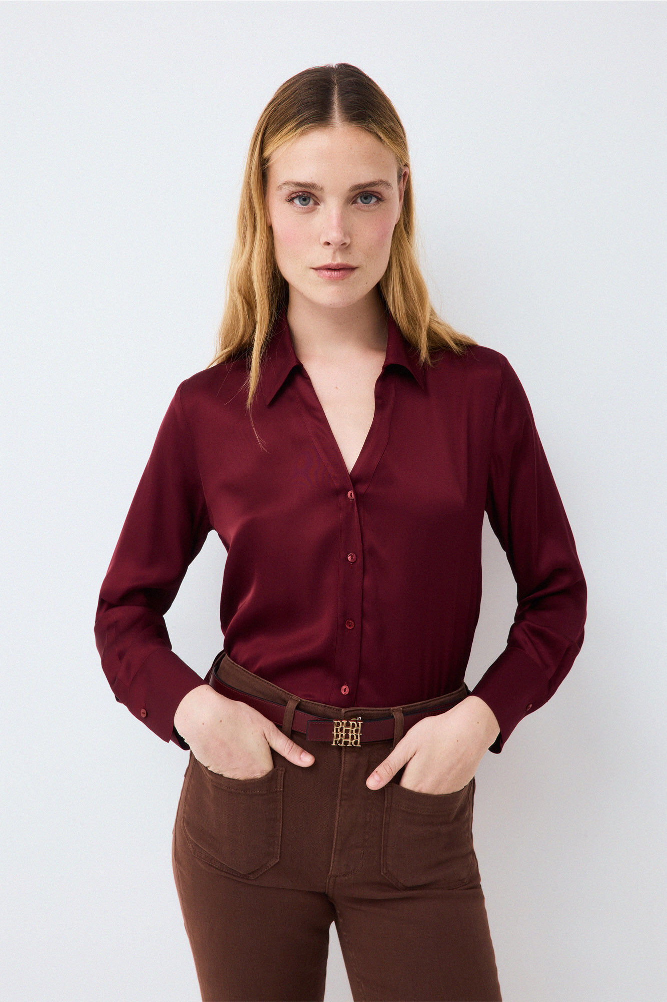 Pedro del Hierro Satin-finish basic shirt