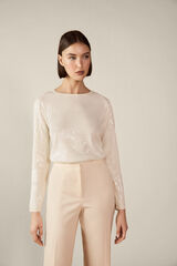 TFP by Tamara Falc&oacute; Sheer sequin jumper Ecru