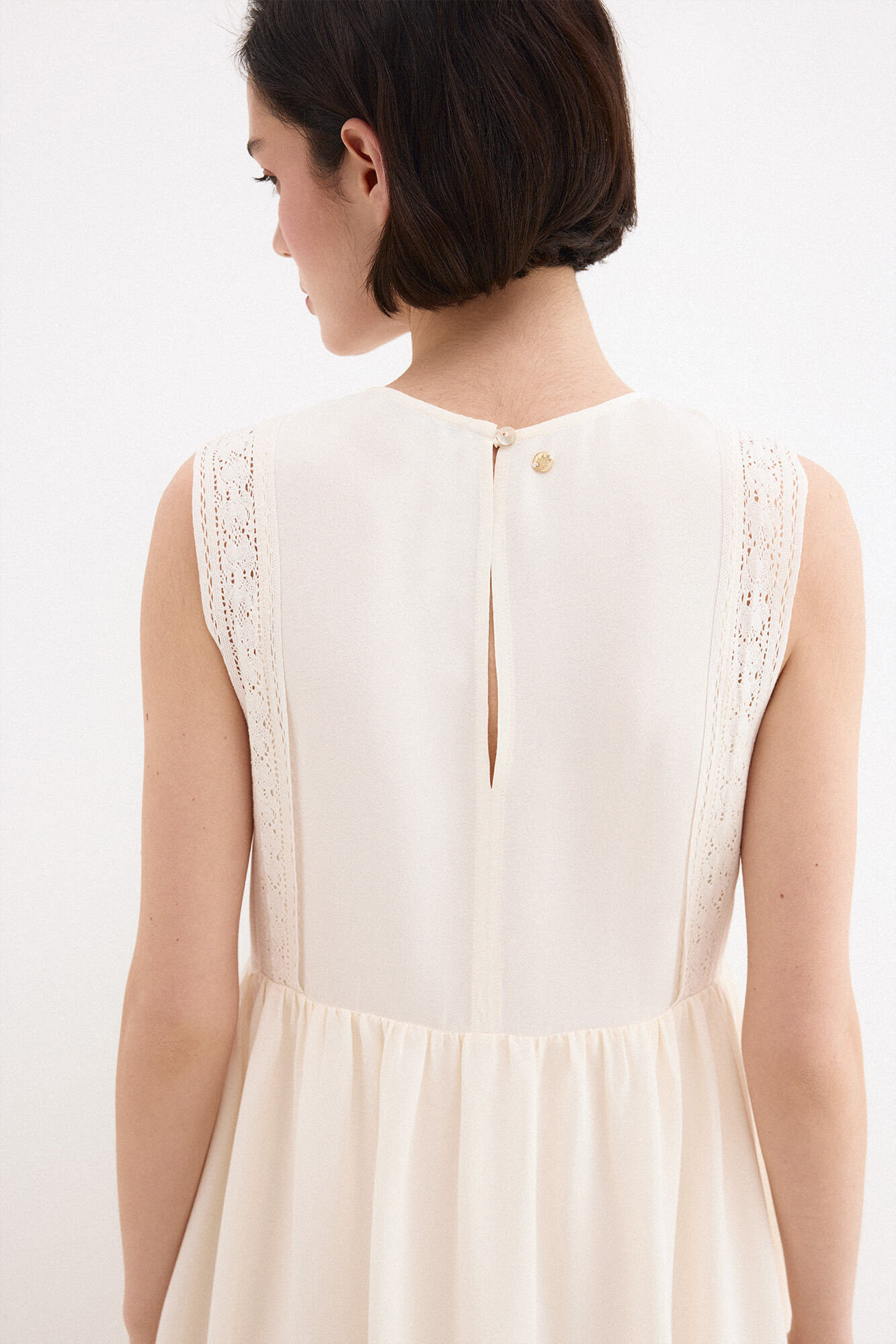 Pedro del Hierro Embroidered romantic dress White