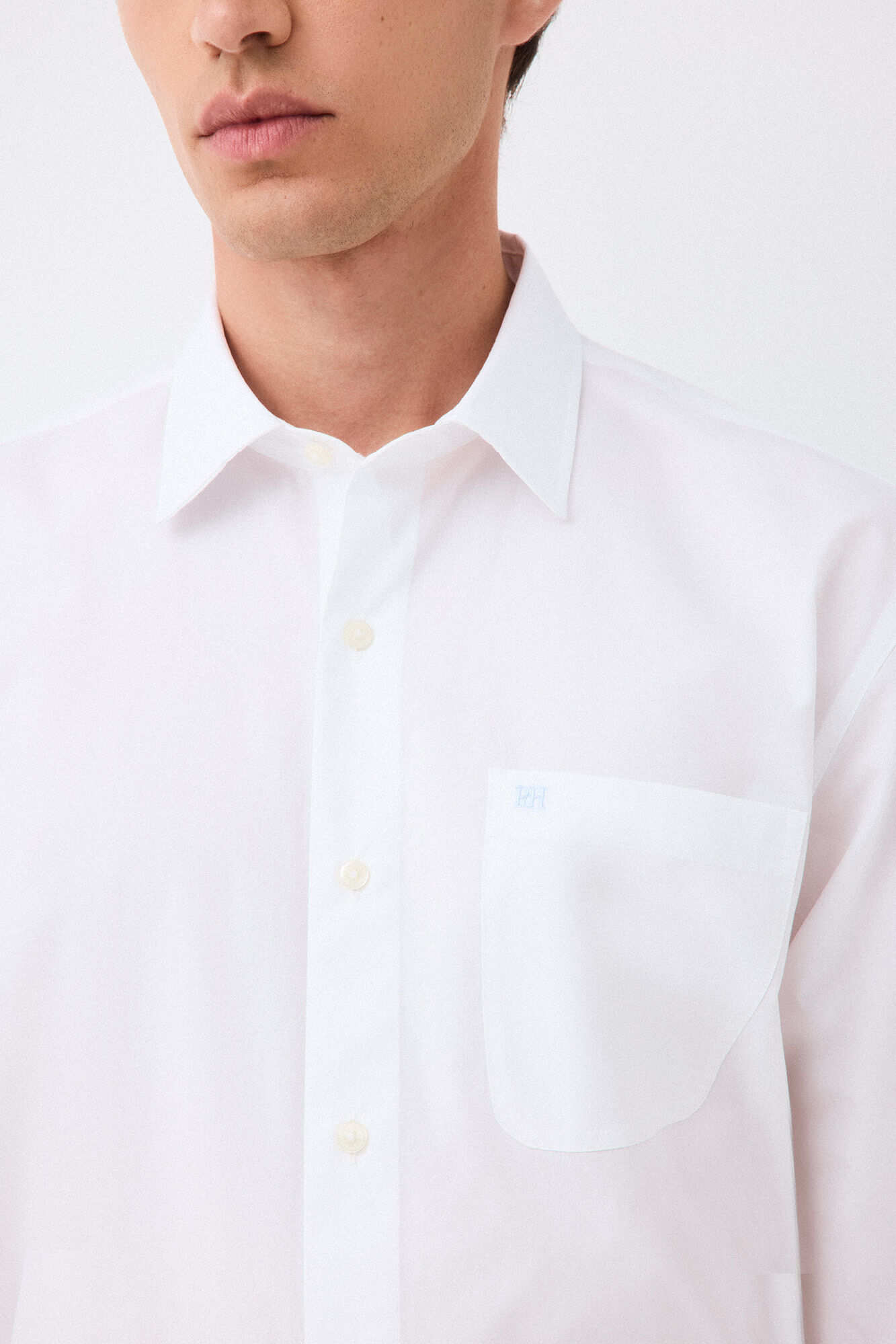 Pedro del Hierro Plain poplin relaxed fit shirt