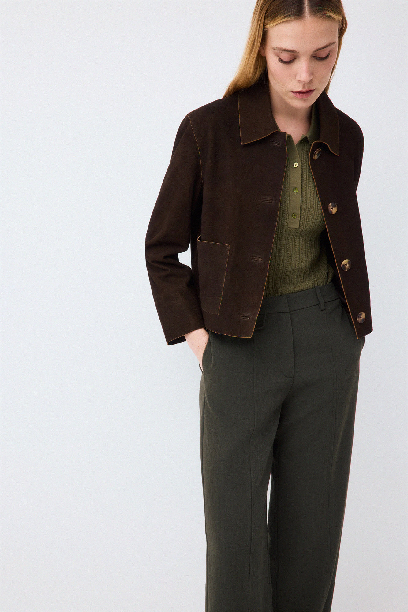 Pedro del Hierro Suede button jacket