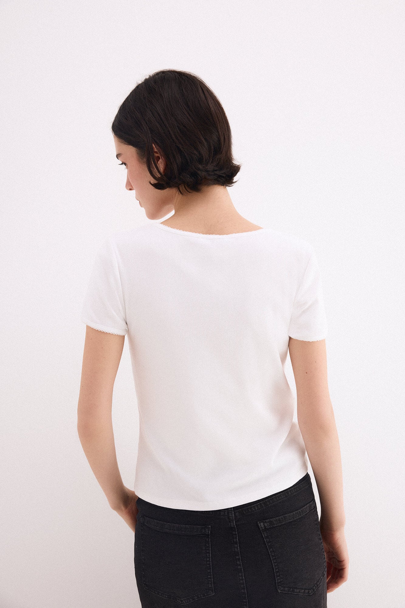 Pedro del Hierro Lace T-shirt White