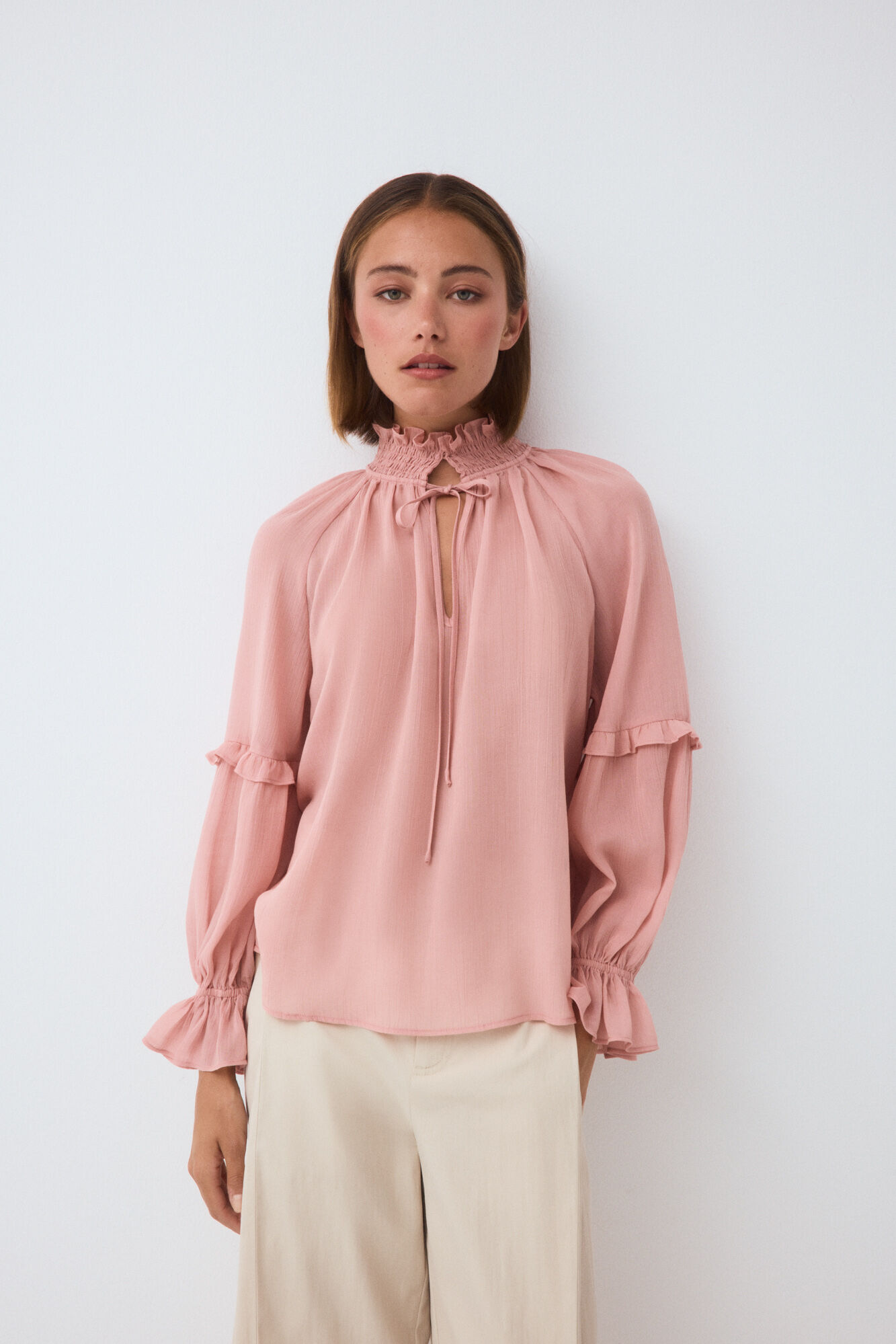 Pedro del Hierro Blusa fluida com folhos