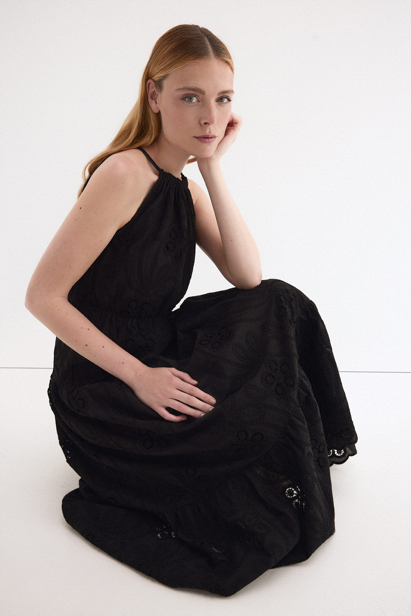 Pedro del Hierro Floral cotton halterneck dress