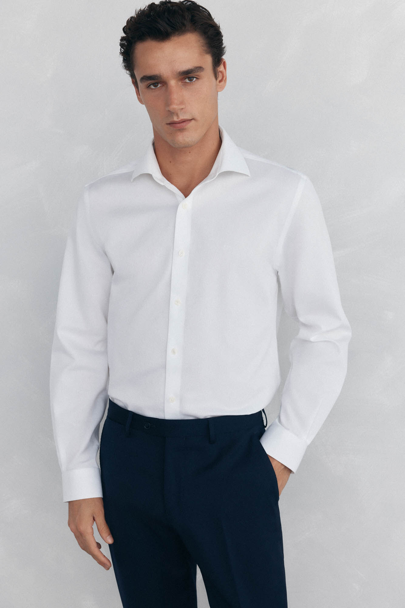 Pedro del Hierro Camisa social lisa que n&atilde;o pode ser passada a ferro + resistente a manchas