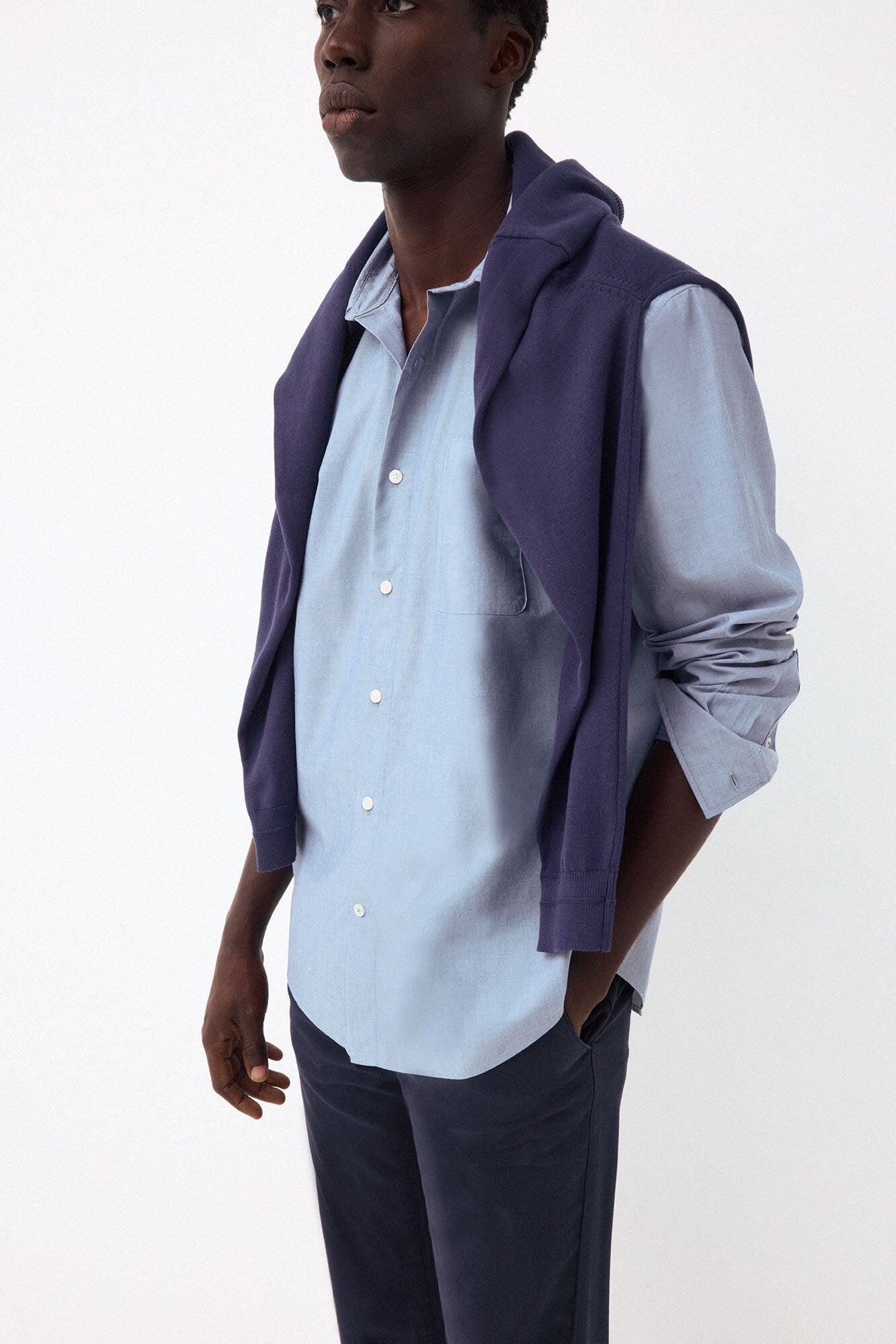 Pedro del Hierro Plain poplin relaxed fit shirt