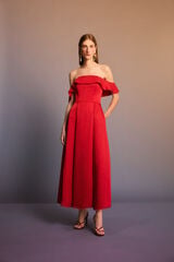 Pedro del Hierro Structured fabric midi dress Red