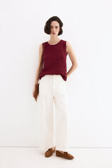 Pedro del Hierro Wrinkled fabric sleeveless top Burgundy