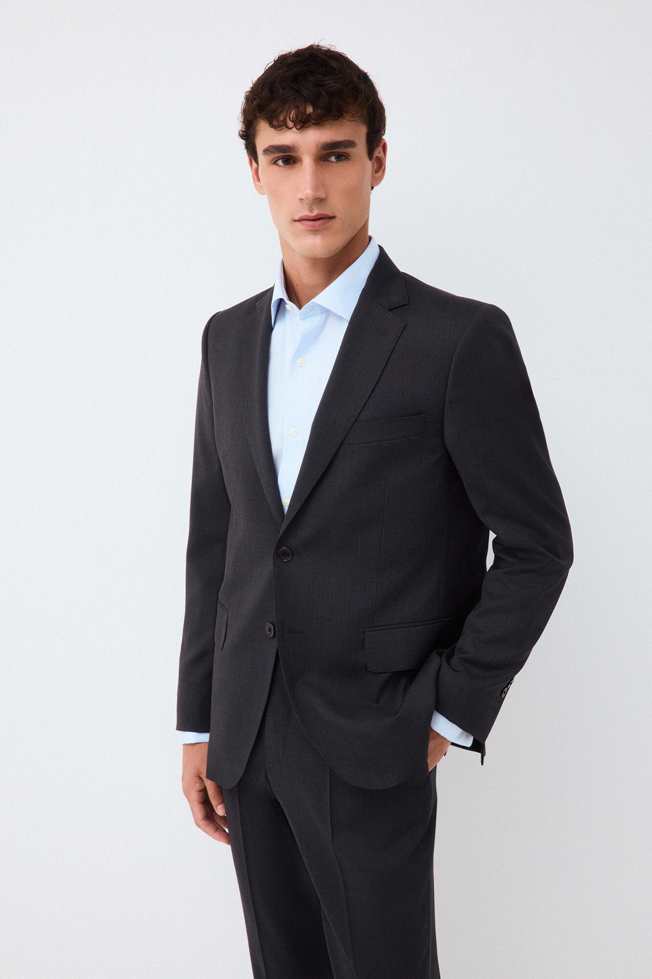 Pedro del Hierro Blazer de fato coordenado tailored b&aacute;sico Cizento
