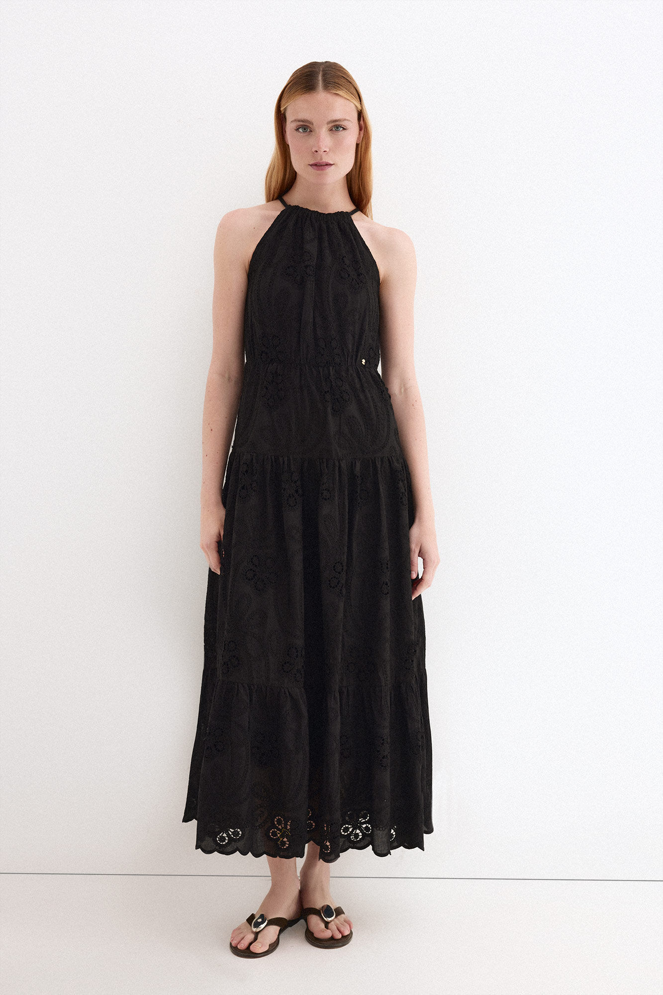 Pedro del Hierro Floral cotton halterneck dress