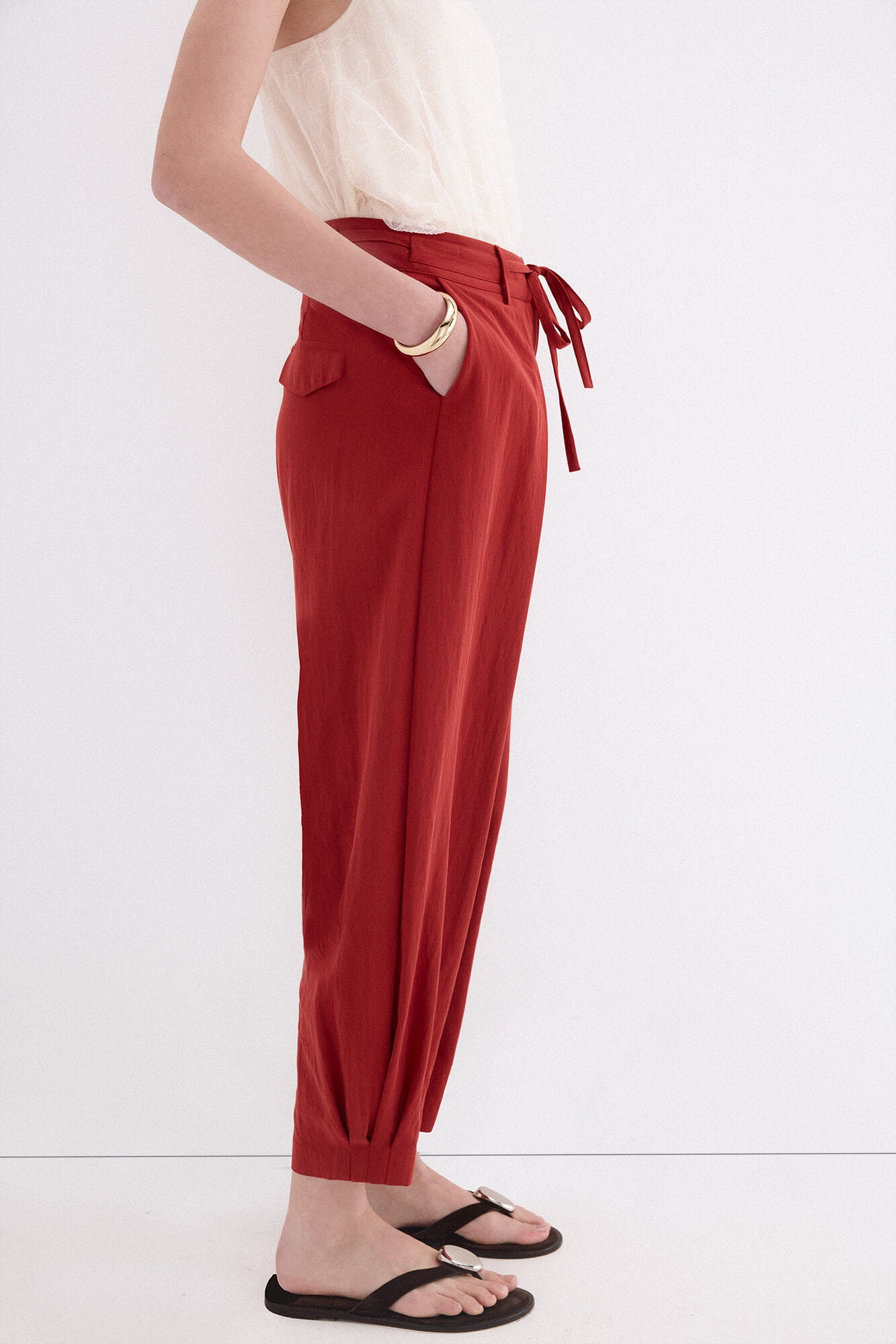 Pedro del Hierro Pleated trousers Red