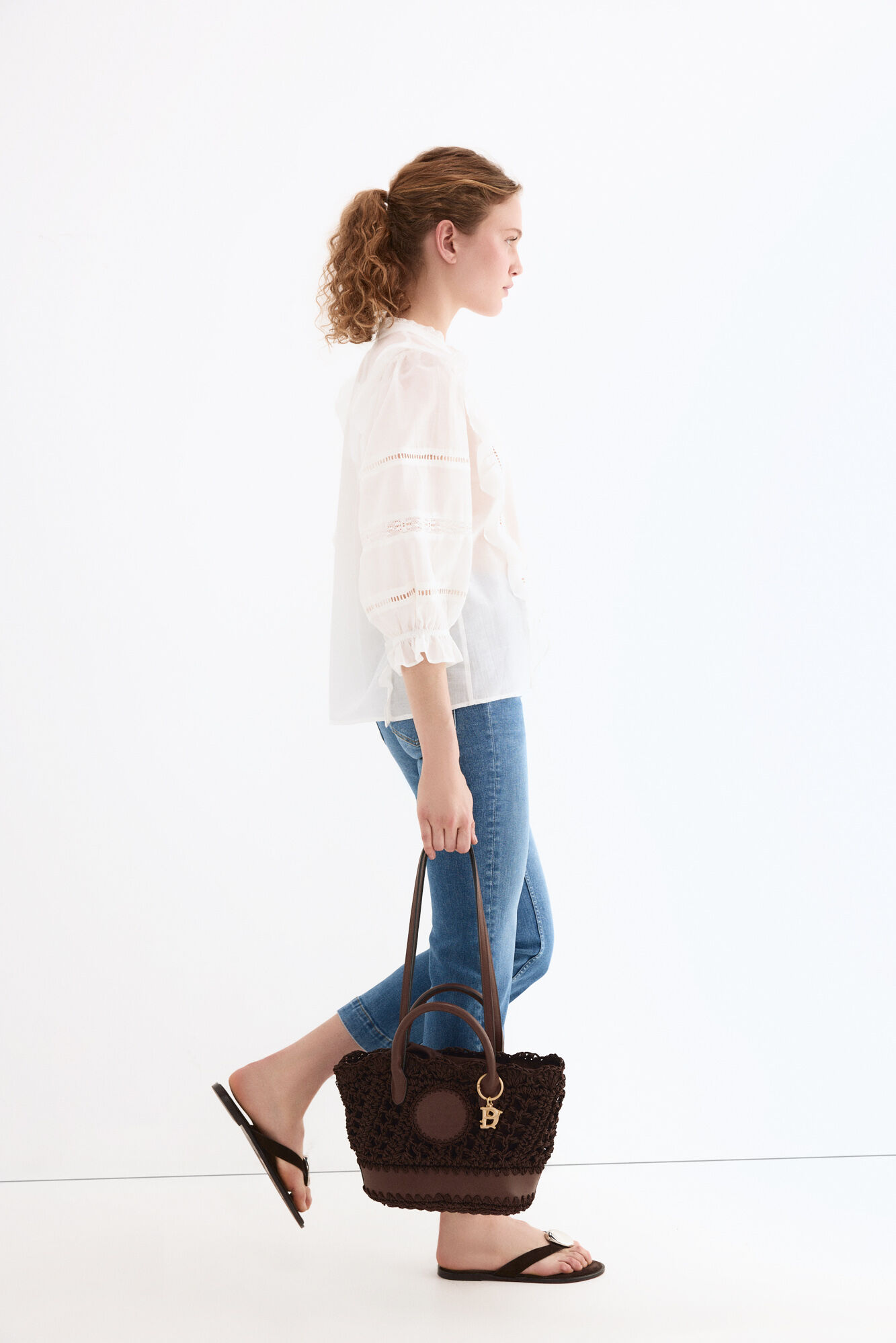 Pedro del Hierro Romantic ruffle blouse White