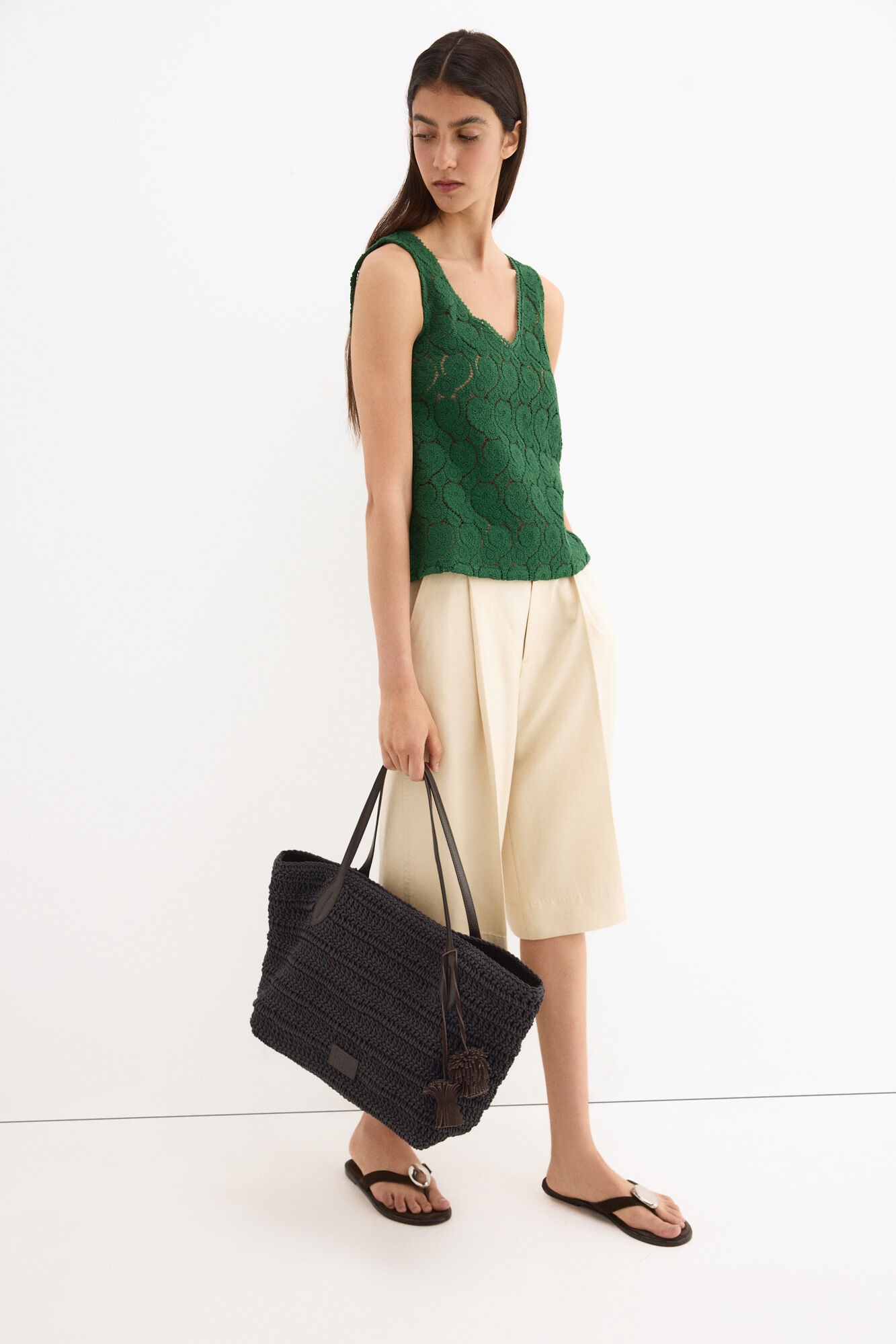Pedro del Hierro Sleeveless crochet T-shirt