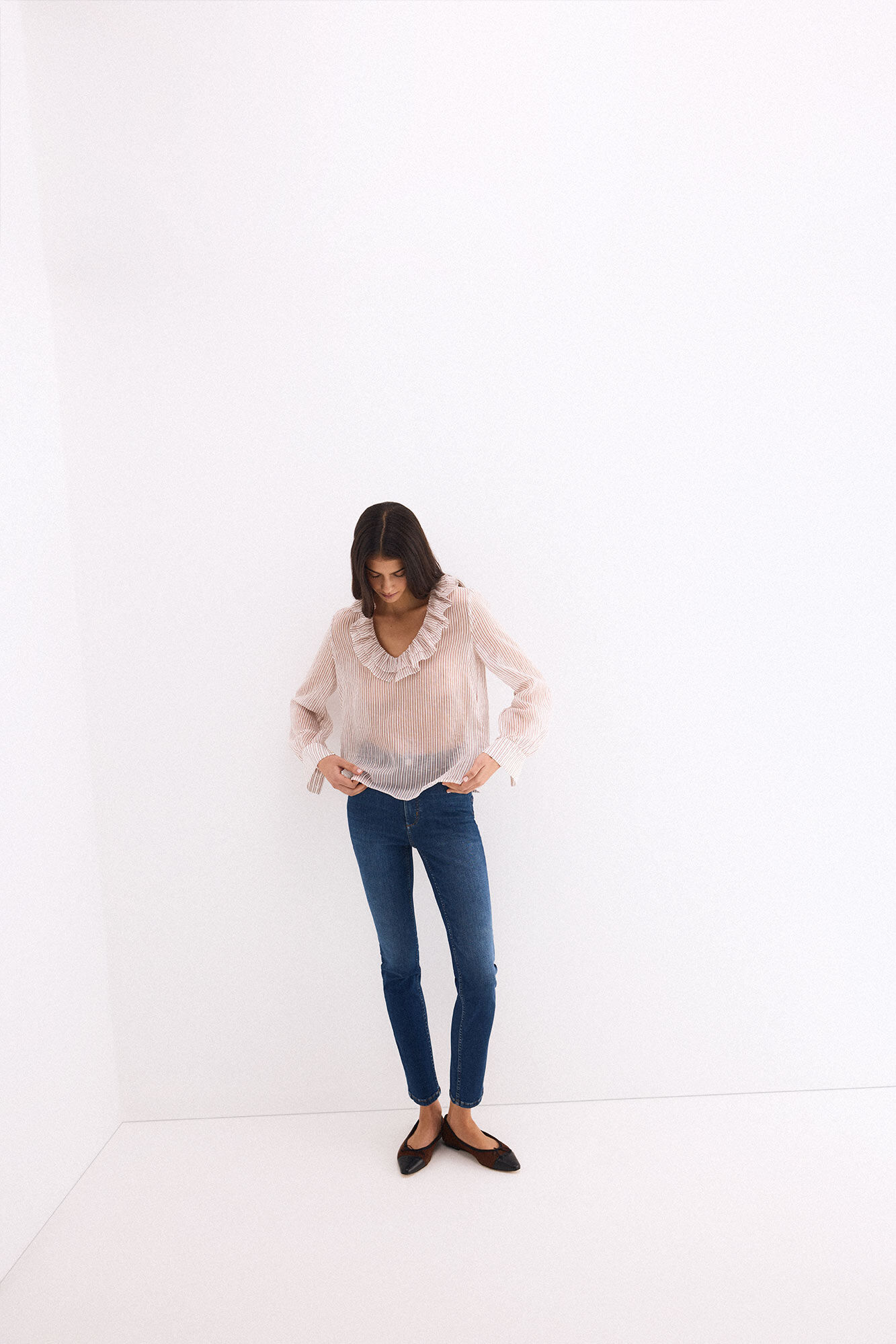 Pedro del Hierro Loose striped blouse Pink