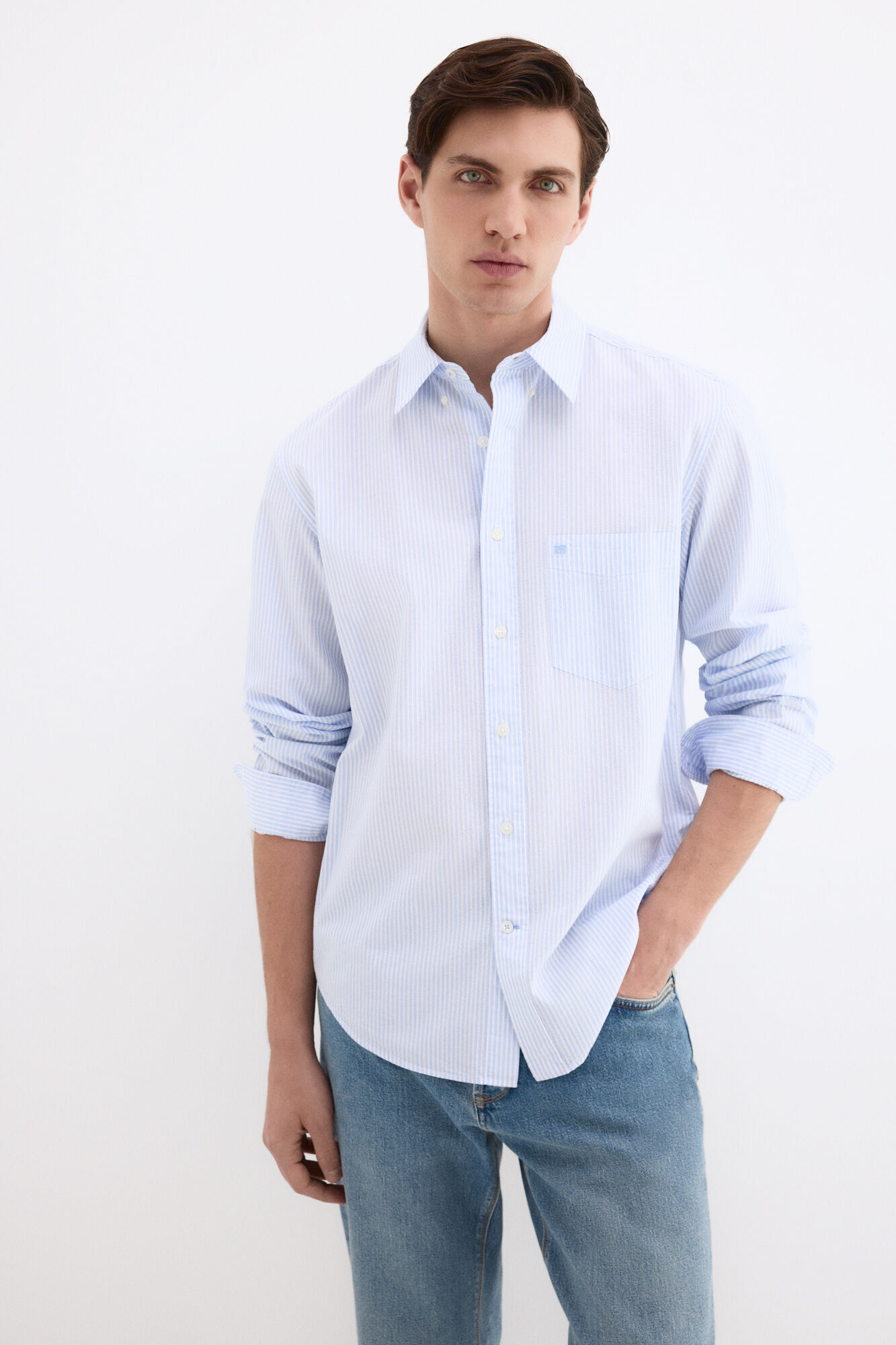 Pedro del Hierro Seersucker striped shirt