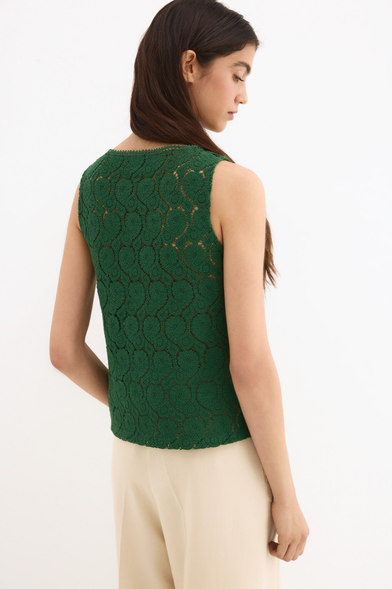 Pedro del Hierro Sleeveless crochet T-shirt