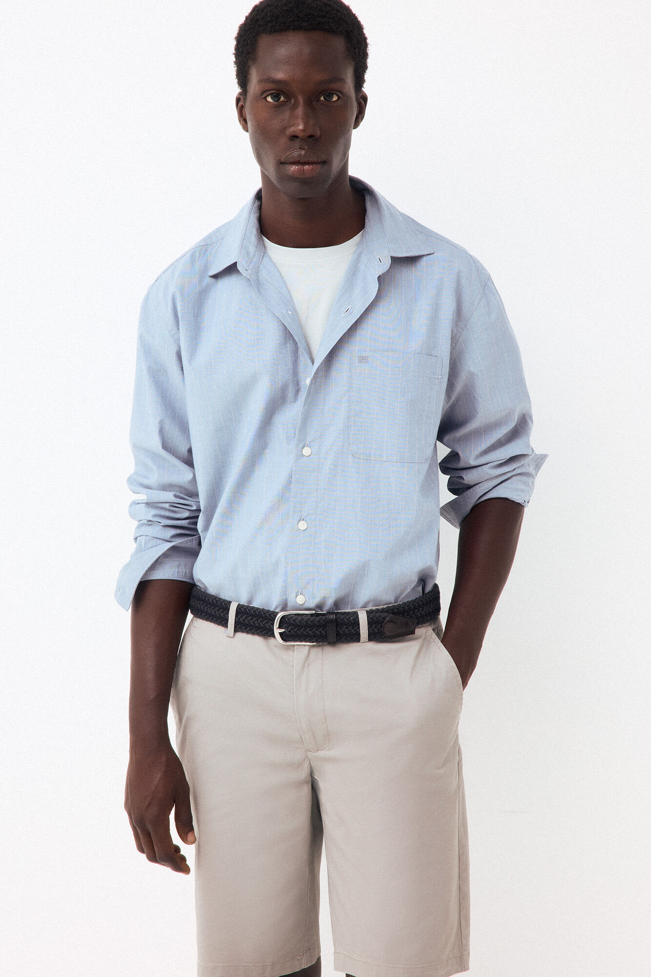Pedro del Hierro Striped poplin relax fit shirt