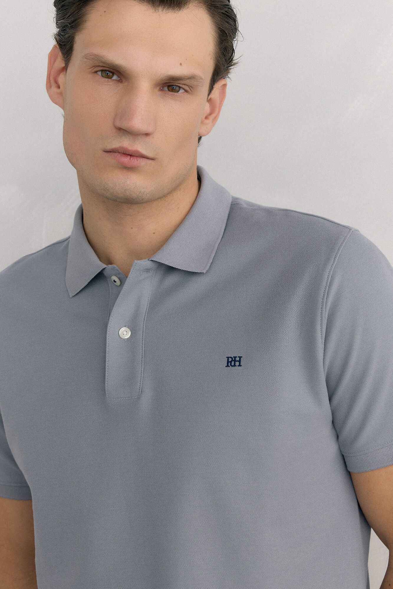 Pedro del Hierro Basic piqu&eacute; polo shirt Grey