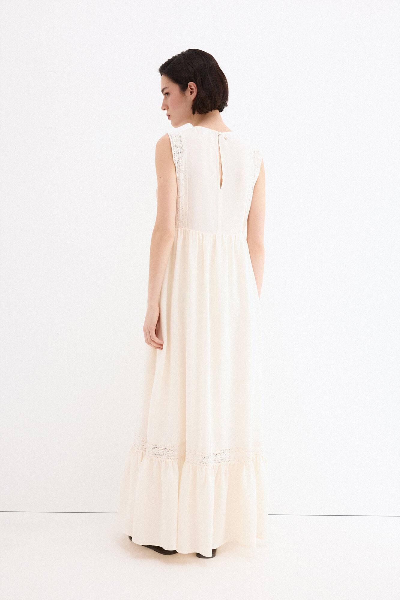 Pedro del Hierro Embroidered romantic dress White