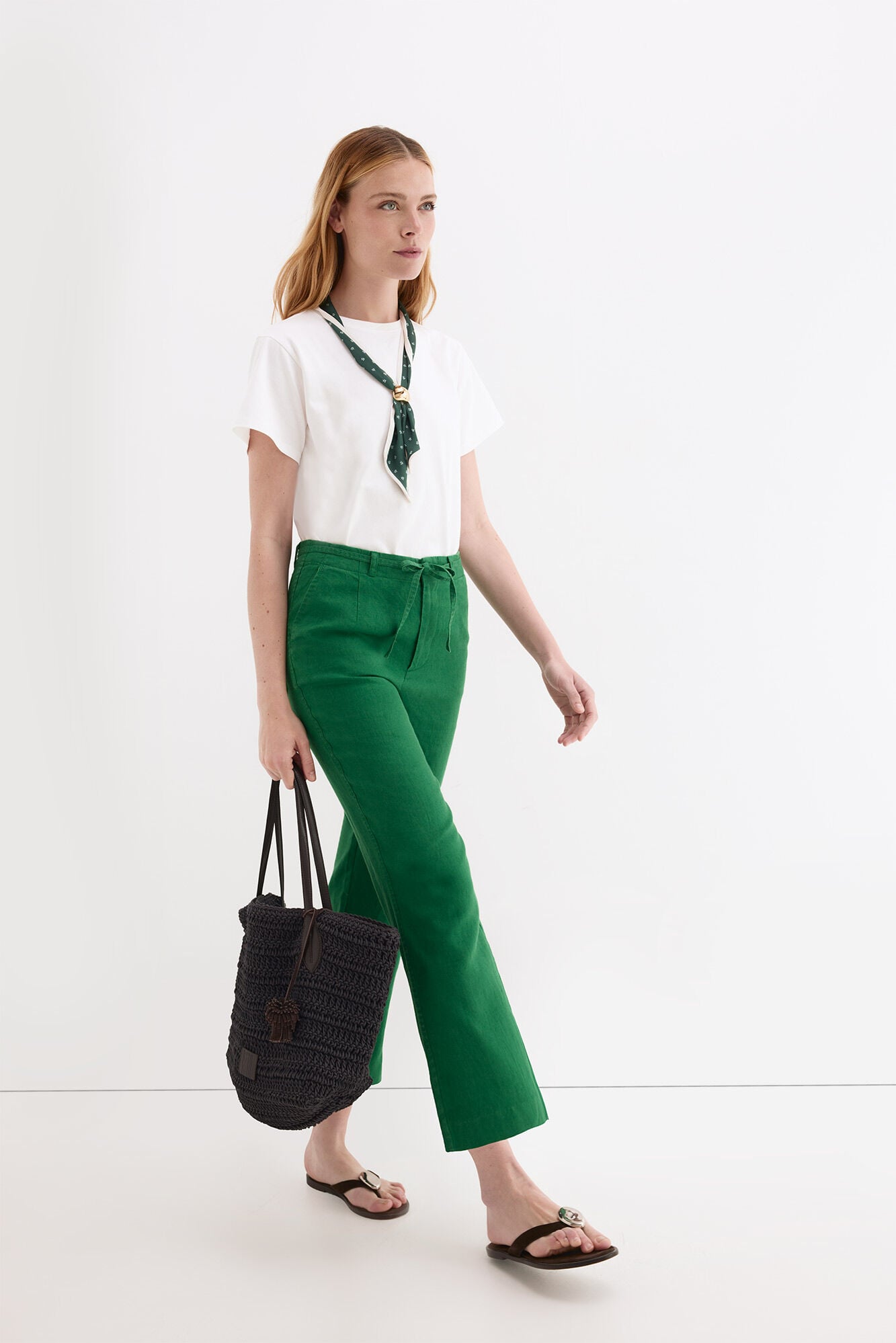 Pedro del Hierro Classic straight trousers Green