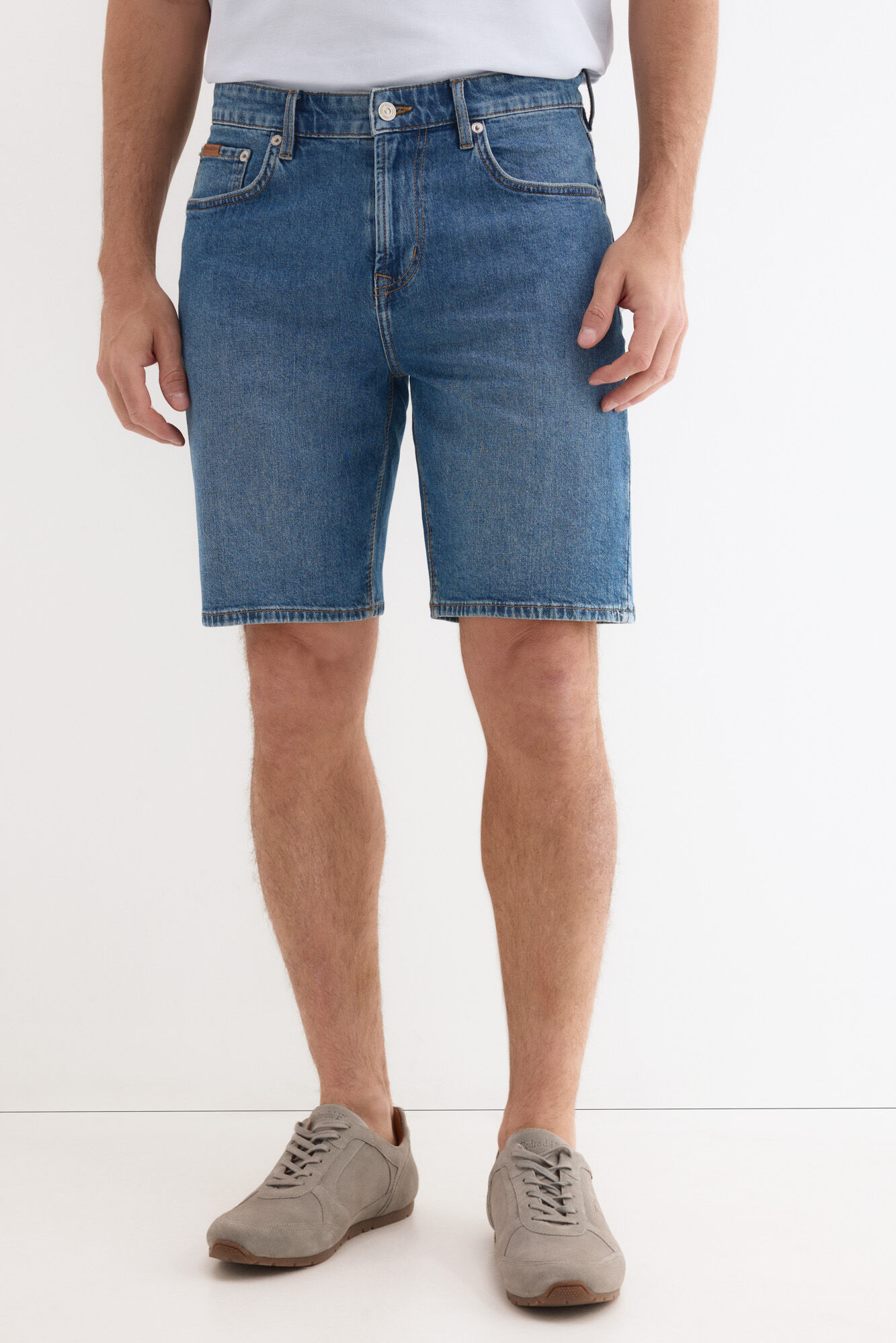 Pedro del Hierro Regular fit 5 pocket Bermuda shorts