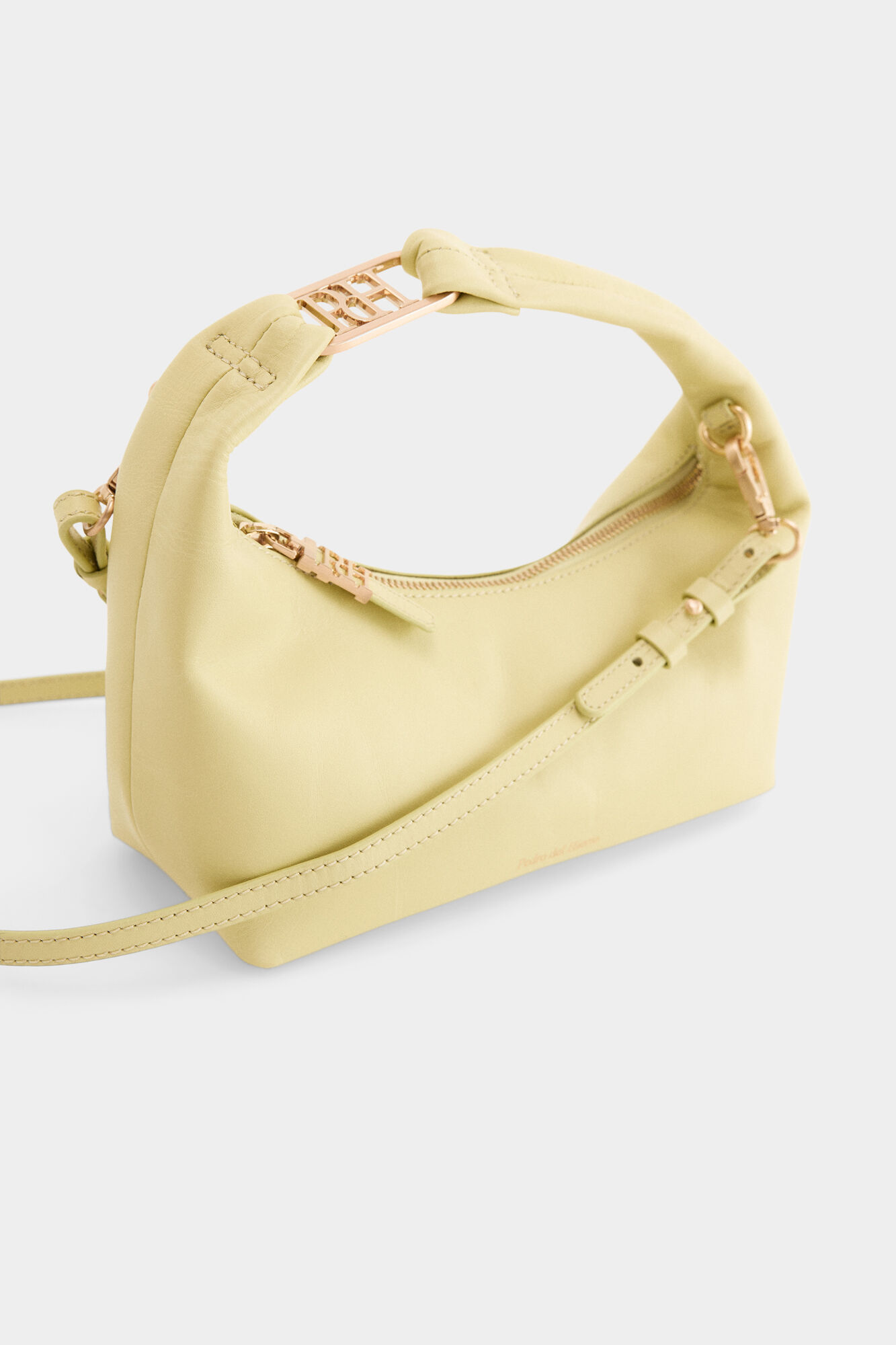 Pedro del Hierro Leather half-moon handbag Green