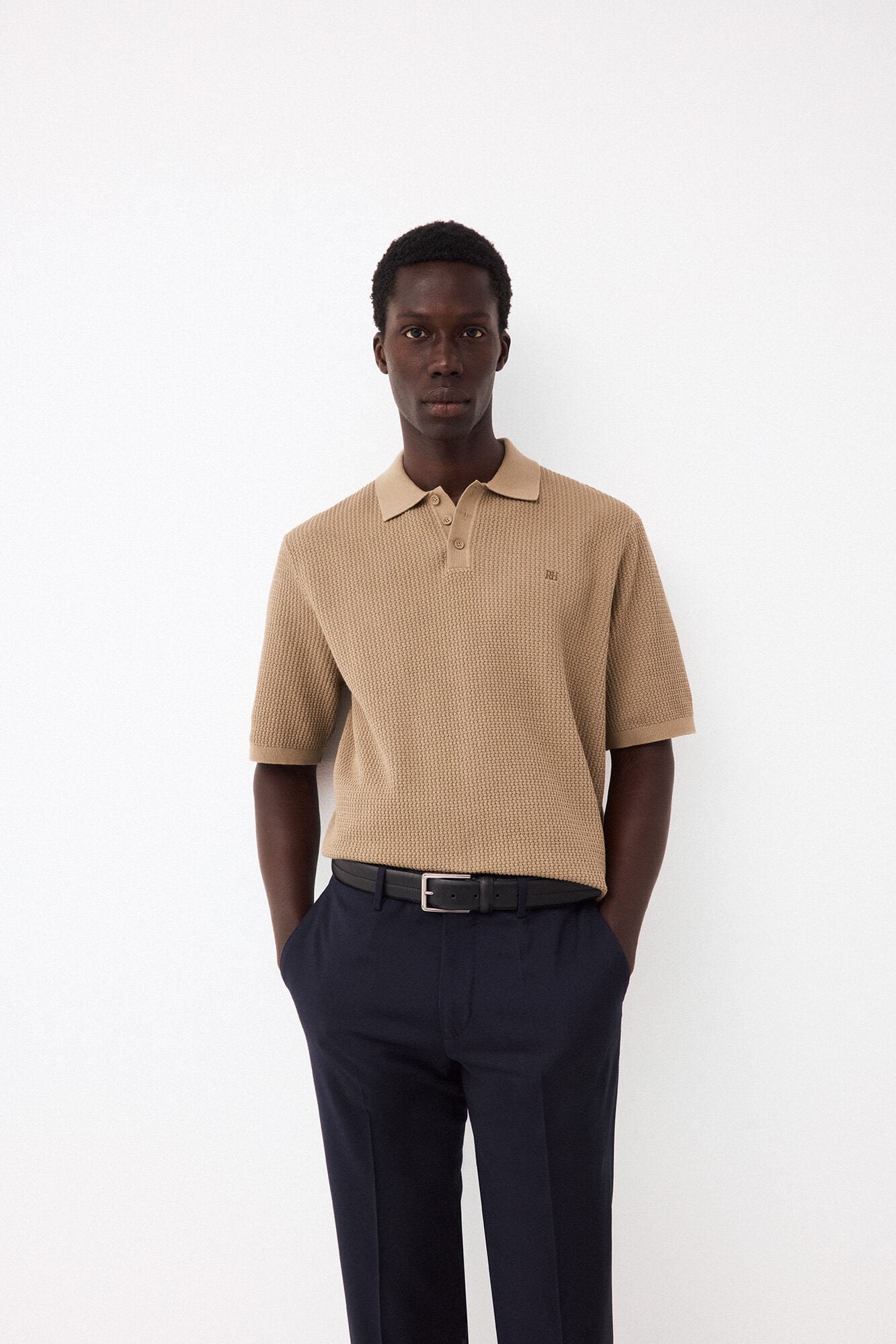 Pedro del Hierro Premium short-sleeved knit polo shirt