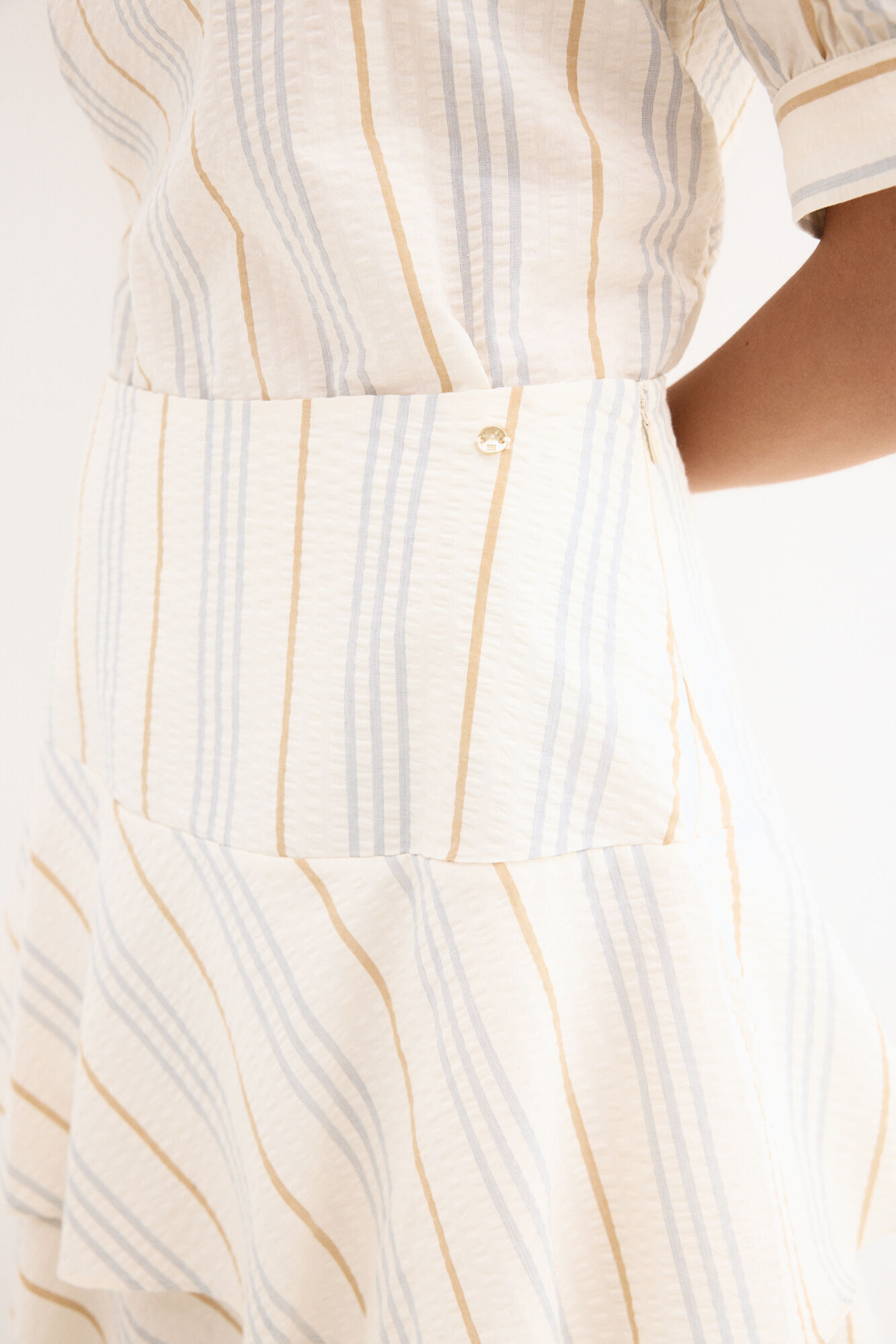 Pedro del Hierro Long tiered skirt Beige