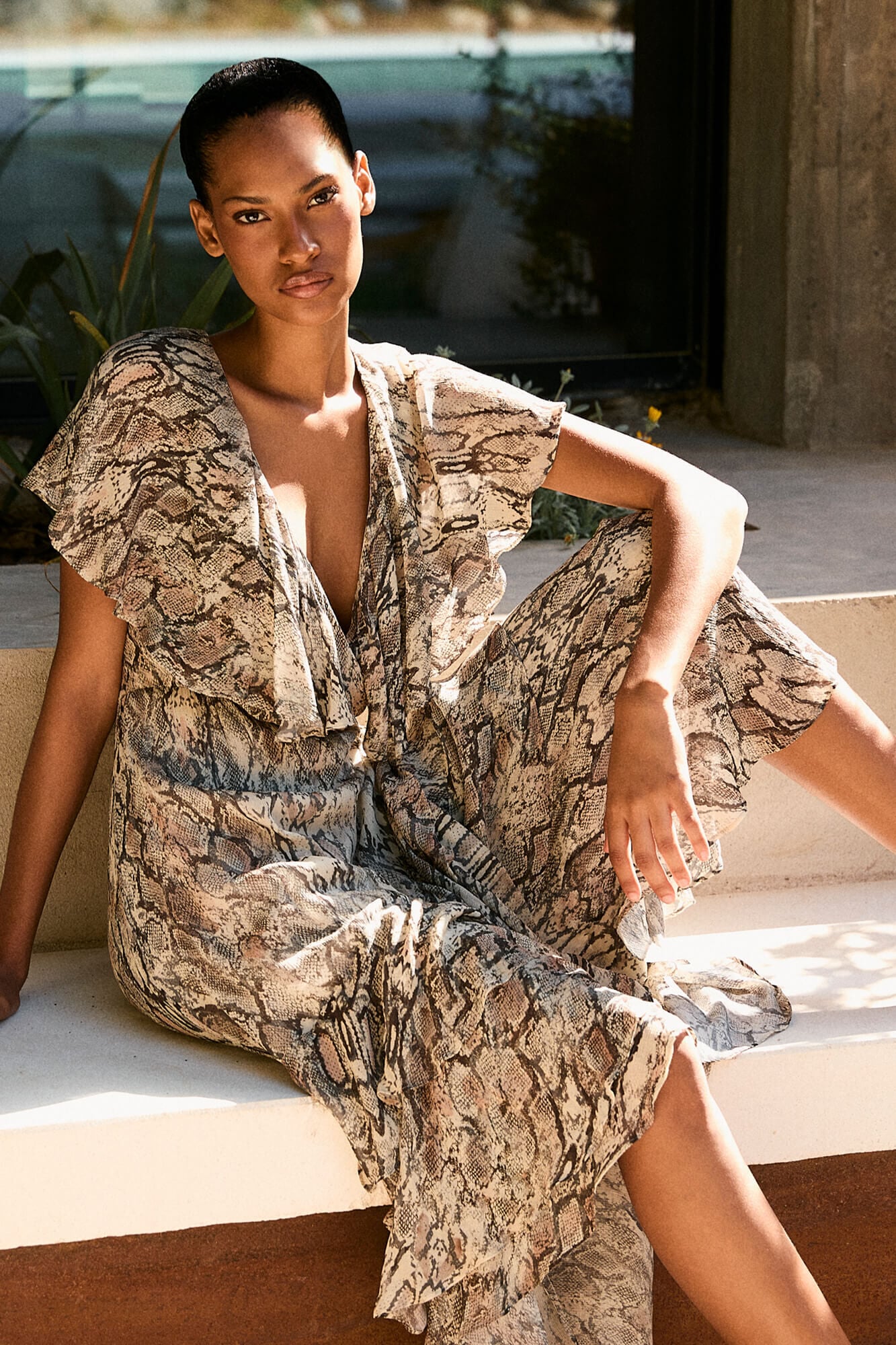 Pedro del Hierro Fluid ruffle dress