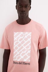 Pedro del Hierro Printed logo T-shirt Coral