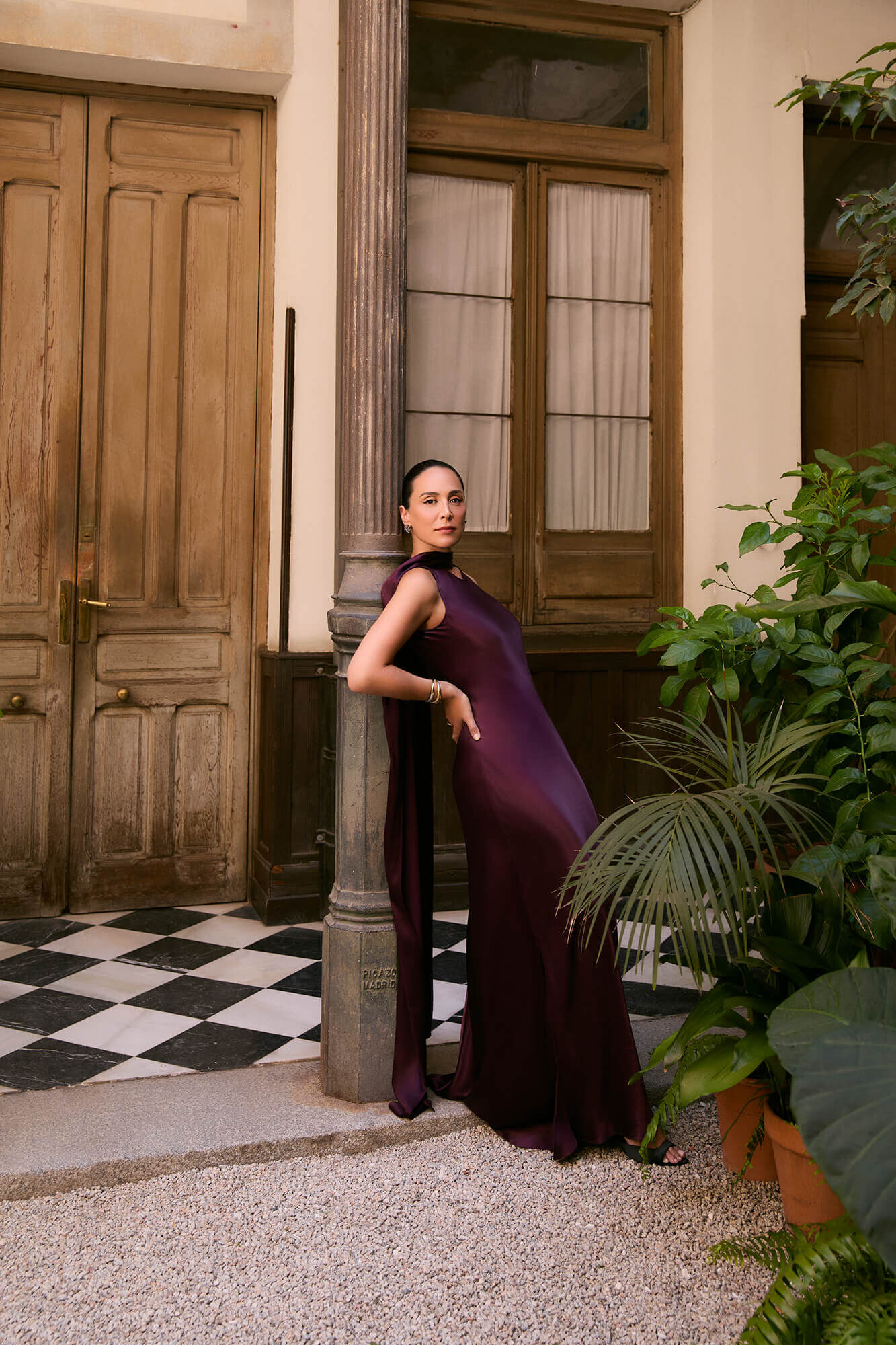 TFP by Tamara Falc&oacute; Detachable cape dress