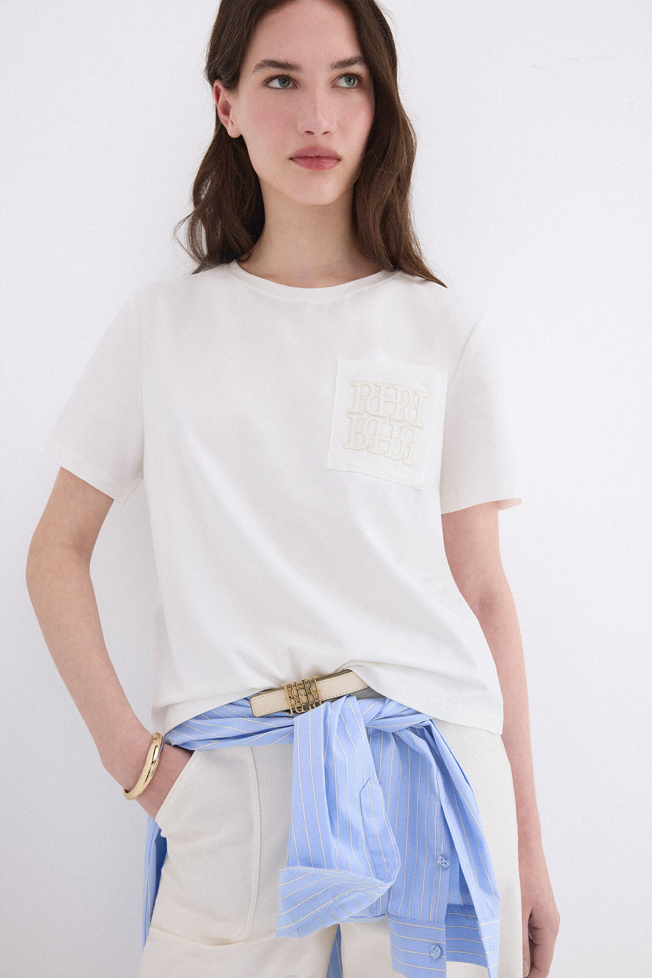 Pedro del Hierro Camiseta manga corta bolsillo logo bordado