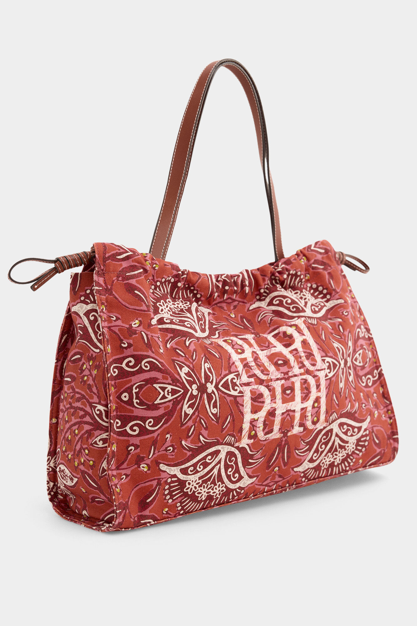 Pedro del Hierro Printed shoulder bag Beige