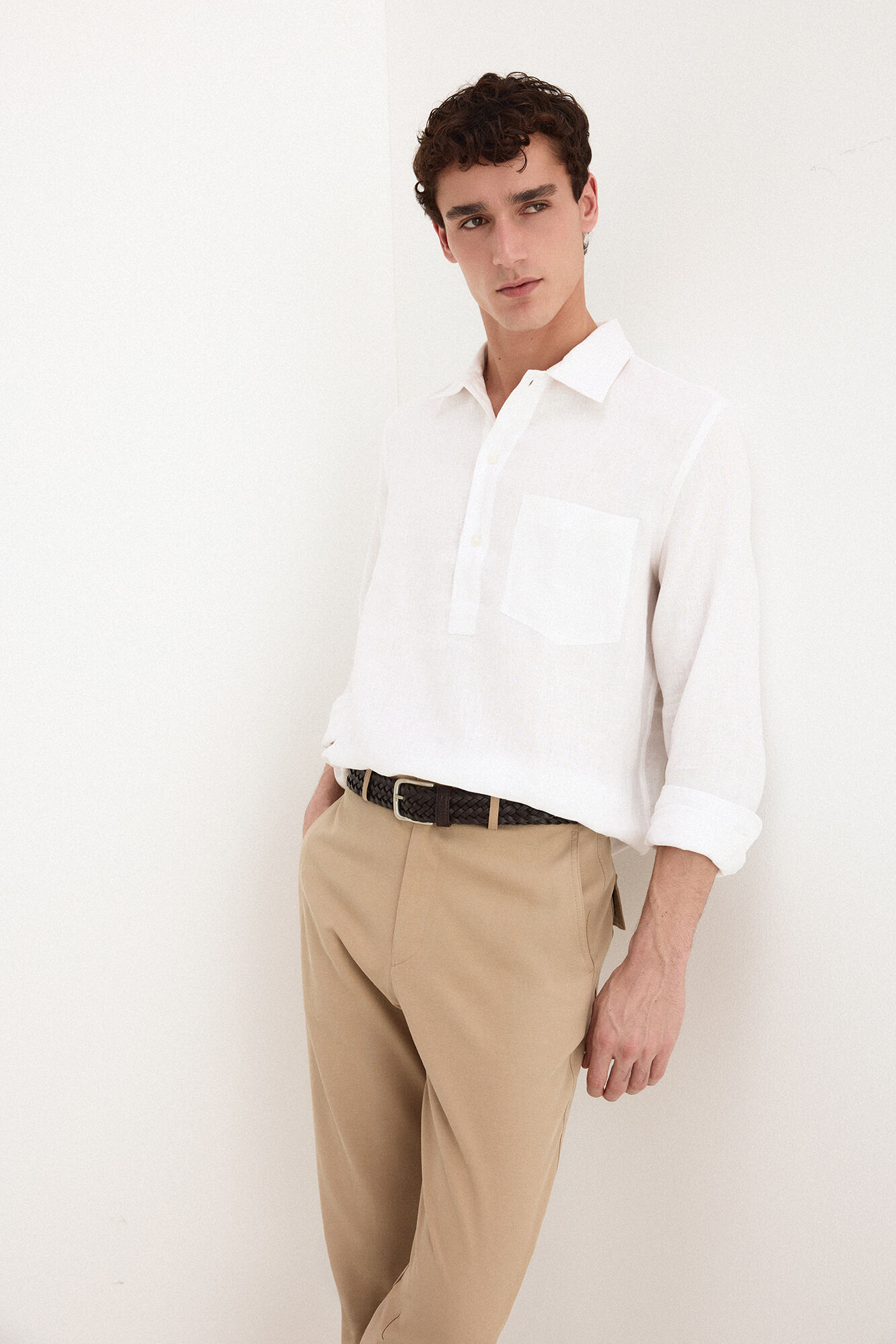 Pedro del Hierro T-shirt lisa em linho
