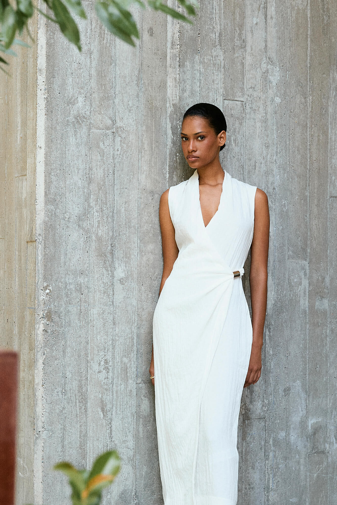 Pedro del Hierro Wrap-effect dress with gold detail