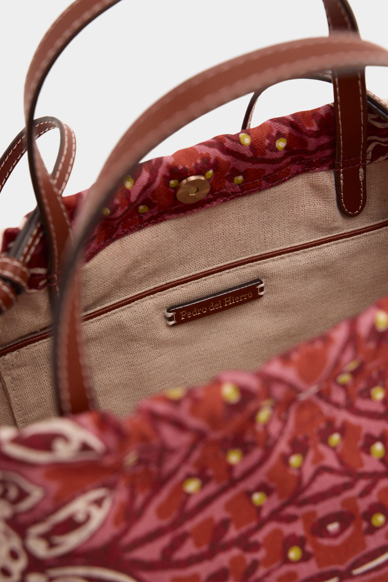 Pedro del Hierro Printed crossbody bag Beige
