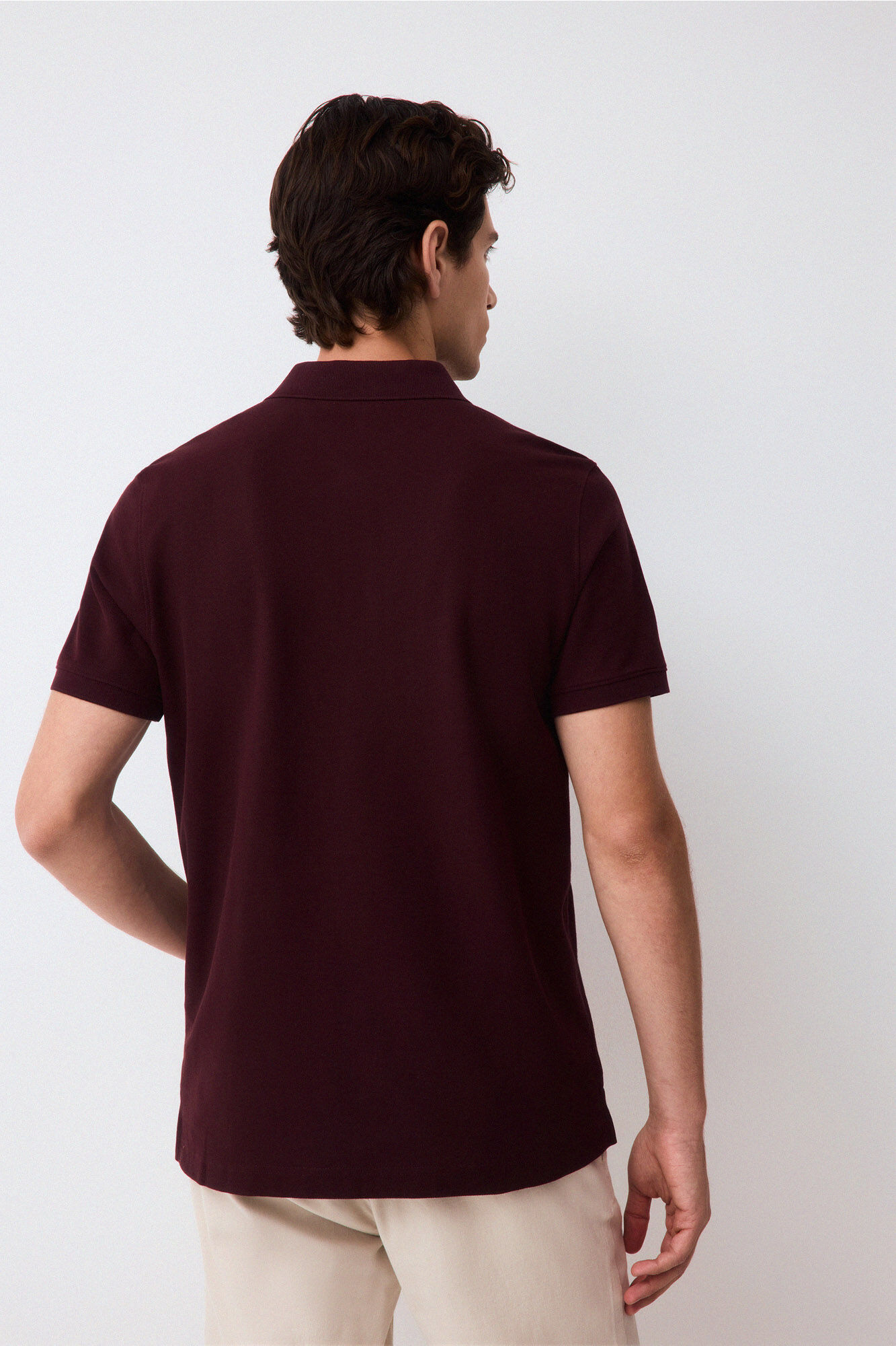 Pedro del Hierro Piqu&eacute; slim fit polo shirt Burgundy