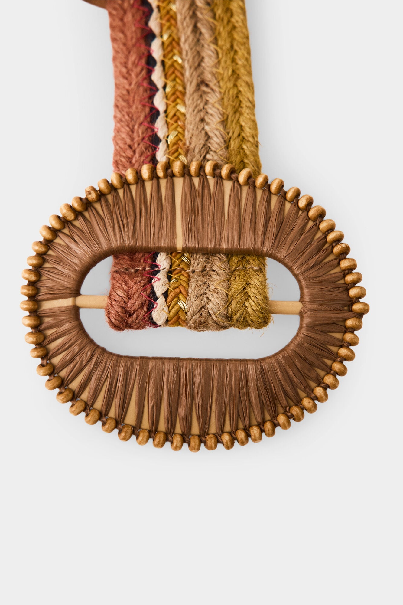 Pedro del Hierro Multicoloured braided belt Ecru