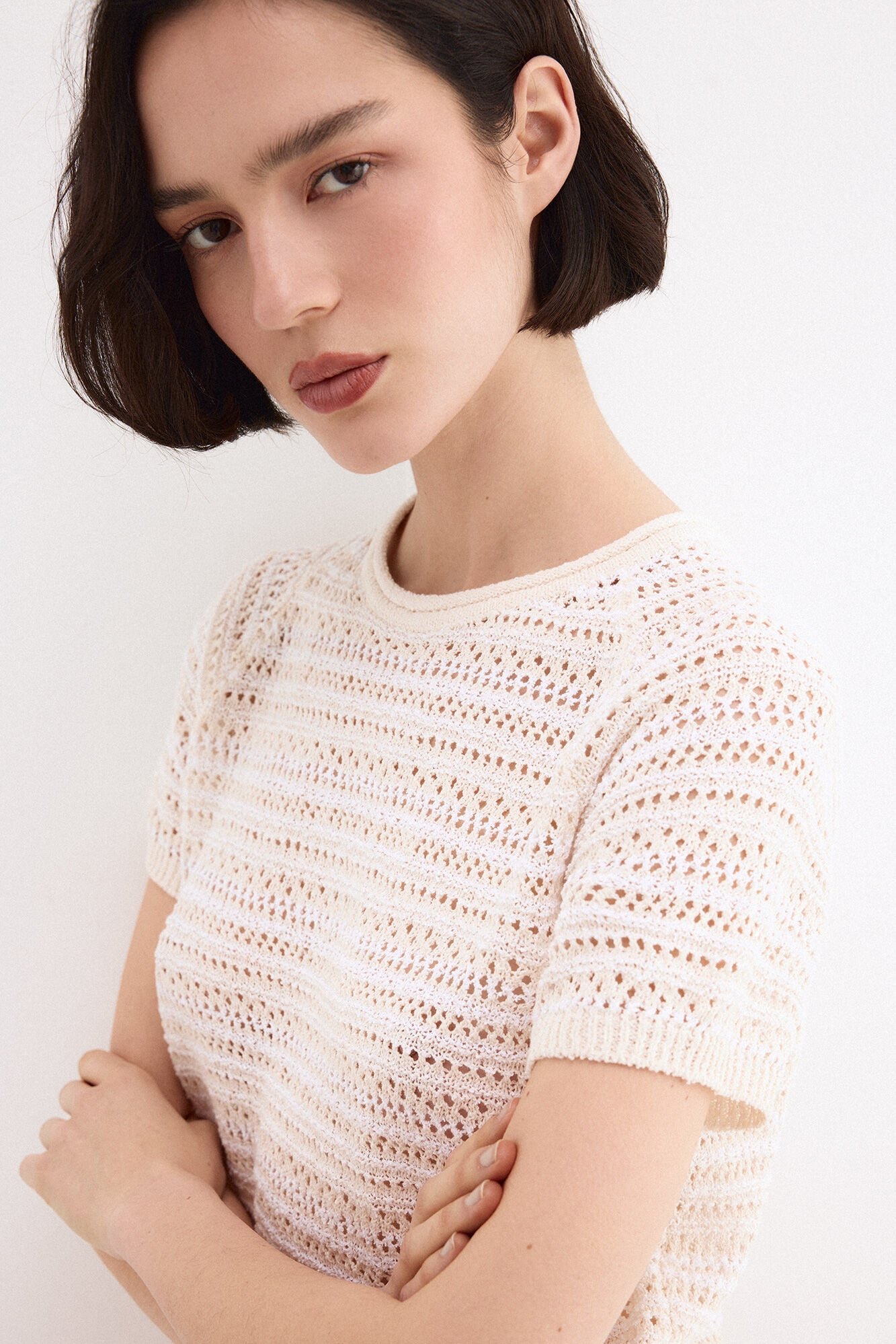 Pedro del Hierro Camiseta manga corta tejido calado