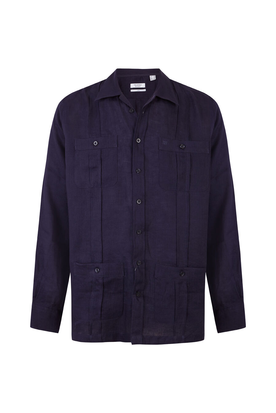 Pedro del Hierro Linen Guayabera shirt Blue