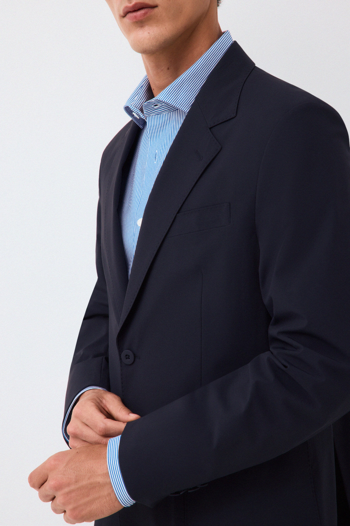 Pedro del Hierro Technical coordinated suit blazer Blue