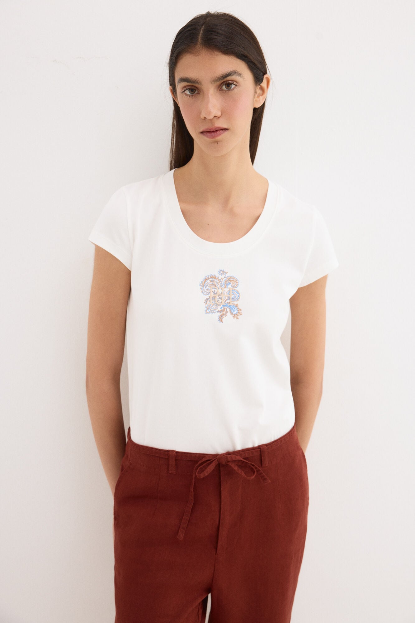 Pedro del Hierro Embroidered short sleeve T-shirt