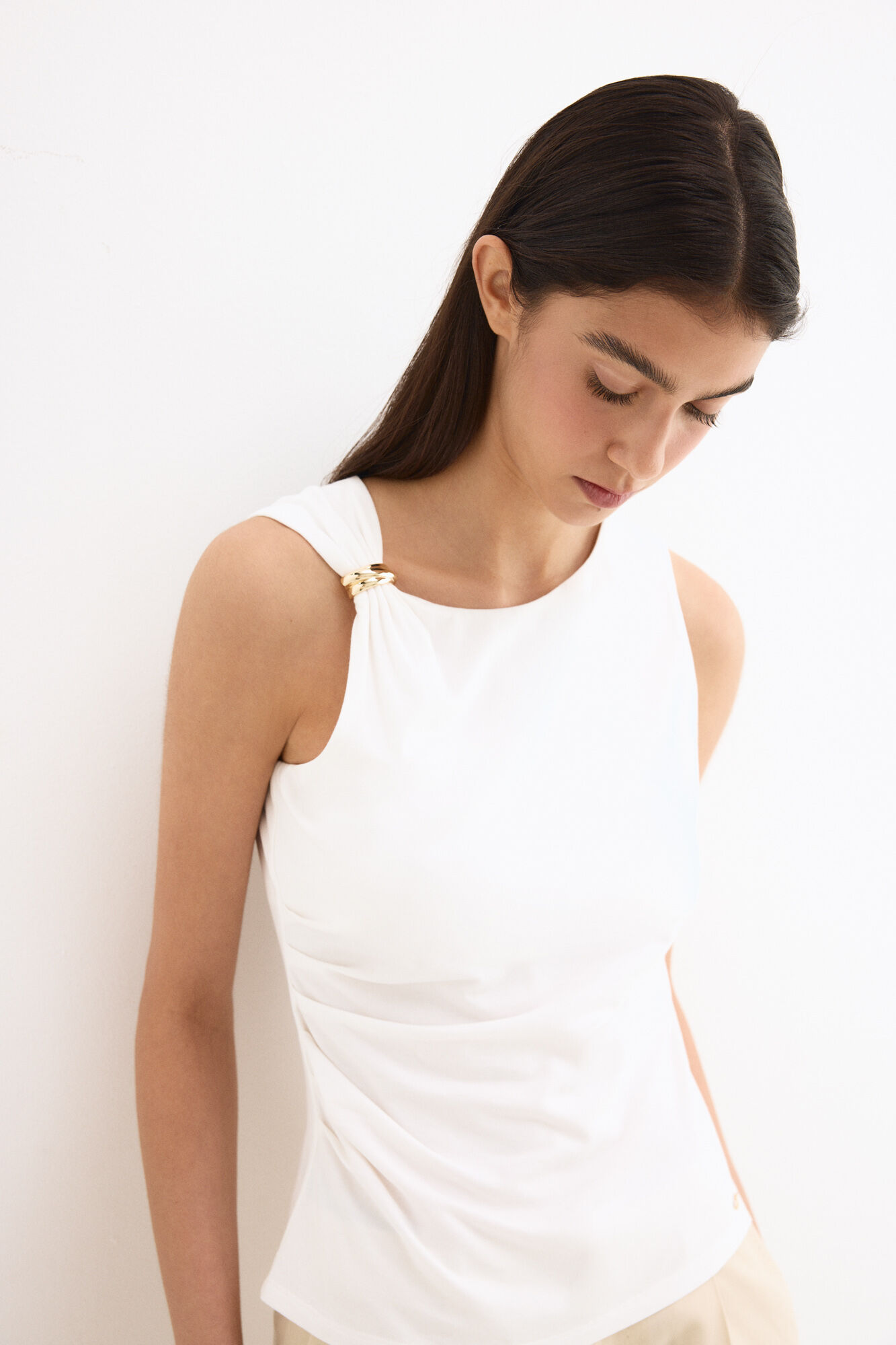 Pedro del Hierro Sleeveless T-shirt with shoulder detail