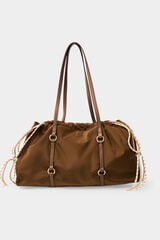Pedro del Hierro Nylon double handle shopper bag Brown